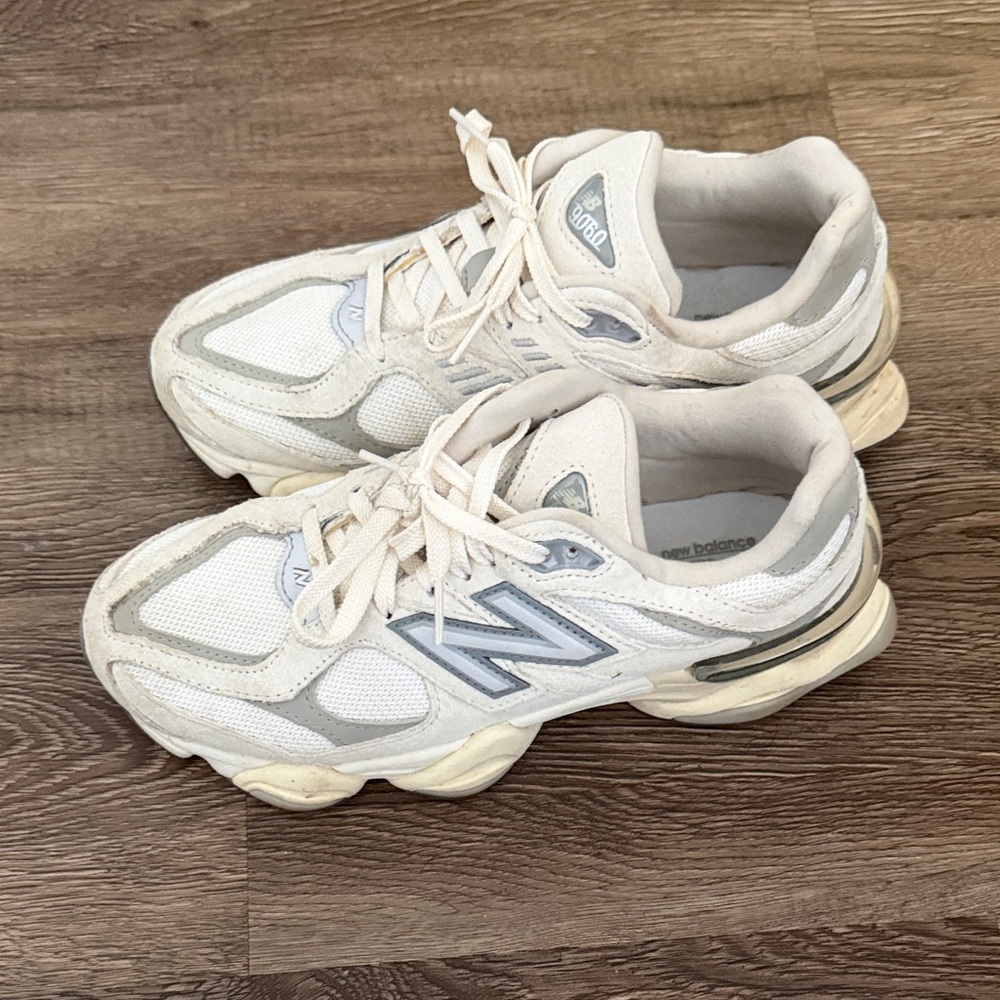 New Balance Women's Cream and Gray Sneakers